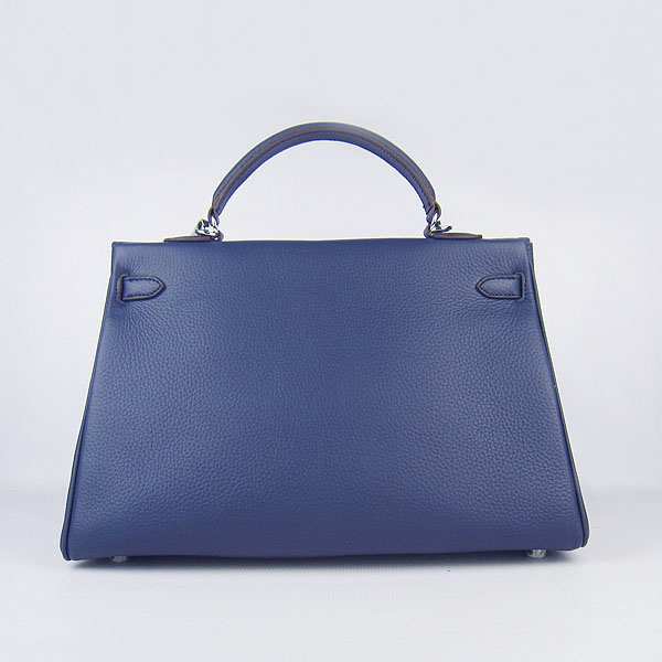 High Quality Hermes Kelly 35cm Togo Leather Bag Dark Blue 6308